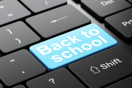 Education concept: Back to School on computer keyboard background